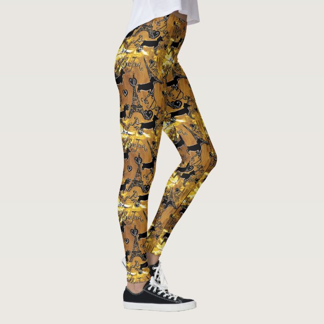 Dachshund Gold Leggings (Right)