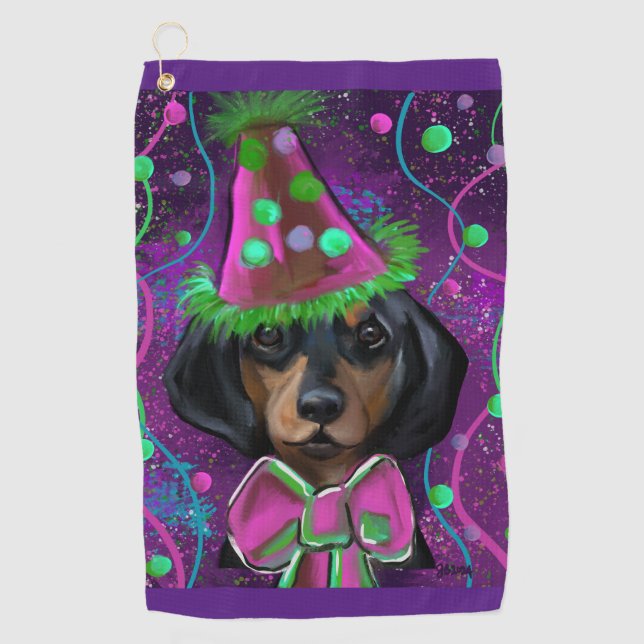 Dachshund Golf Towel (Front)