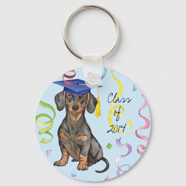 Dachshund Graduate Key Ring (Front)