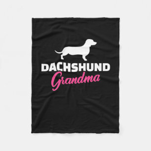 Dachshund Grandma Fleece Blanket