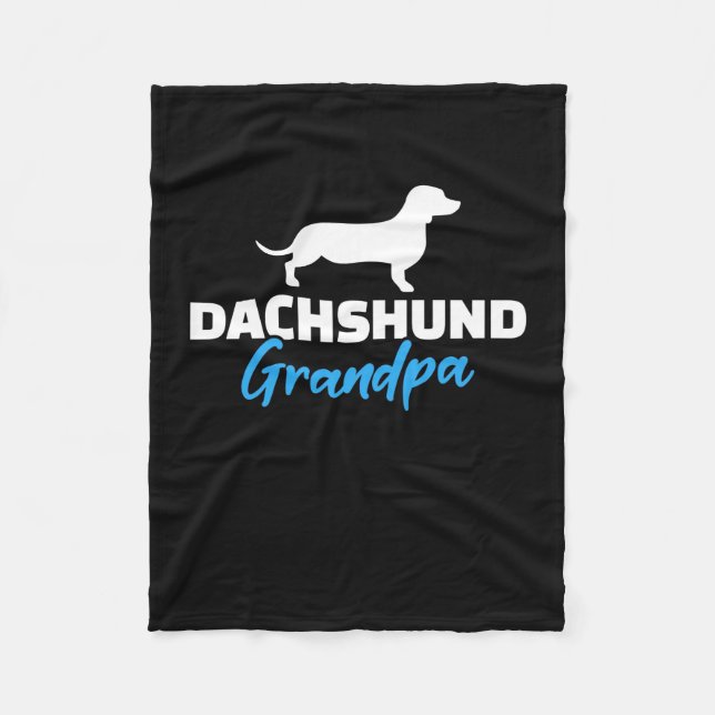 Dachshund Grandpa Fleece Blanket (Front)