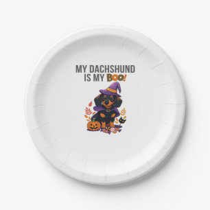 Dachshund Halloween Costume  My Dachshund is My Bo Paper Plate