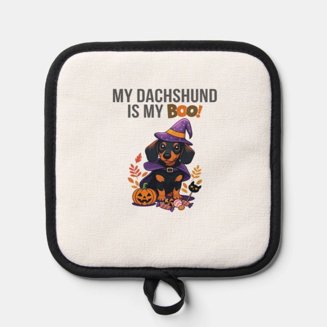 Dachshund Halloween Costume  My Dachshund is My Bo Pot Holder (Front)
