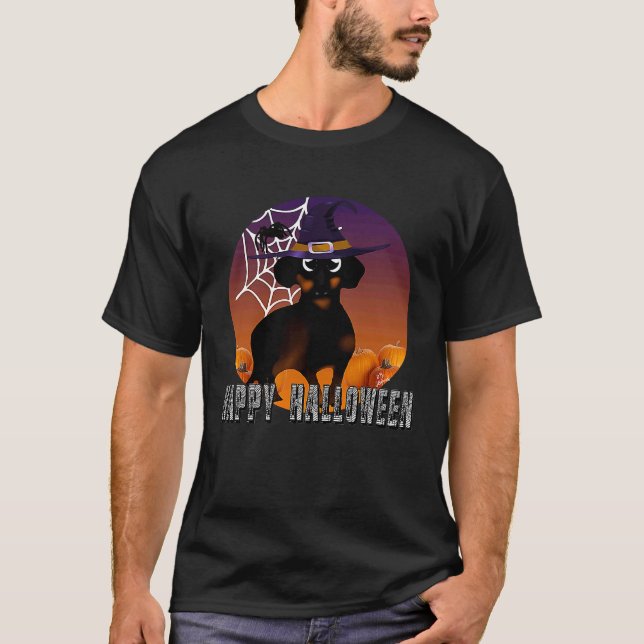 Dachshund halloween costume  witch dachshund hallo T-Shirt (Front)