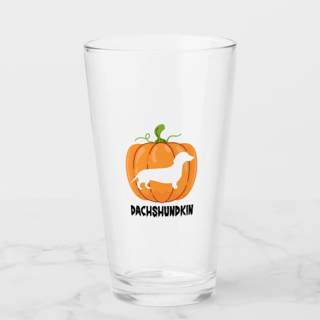 Dachshund Halloween Dog Glass (Front)