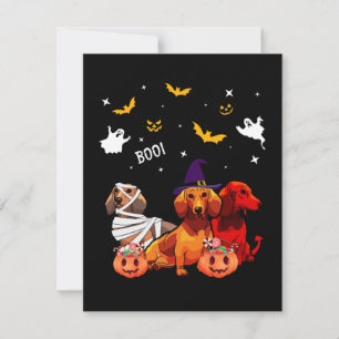 Dachshund Halloween Dog Lover Thank You Card