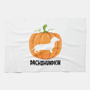 Dachshund Halloween Dog Tea Towel