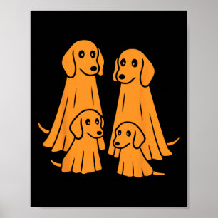 Dachshund Halloween Ghost Family Funny Dog Lover Poster