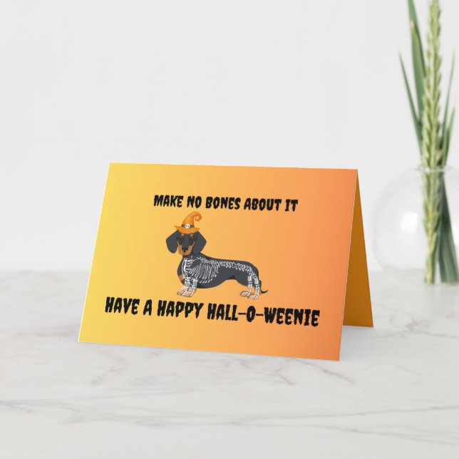 Dachshund Halloween Greeting Card (Front)