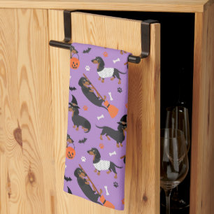 Dachshund Halloween Kitchen Towel