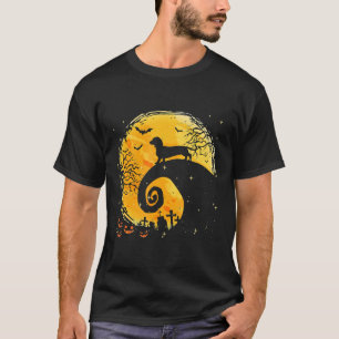 Dachshund Halloween Moon Dog Dachshund Funny Cute T-Shirt