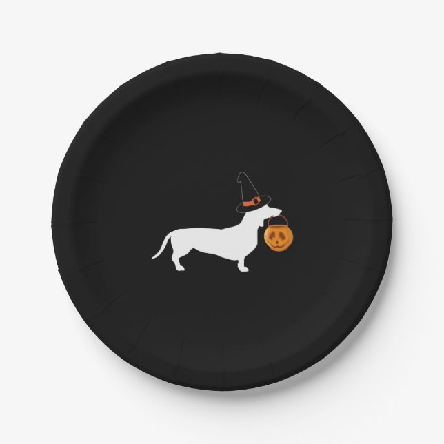(Dachshund Halloween) Paper Plate (Front)