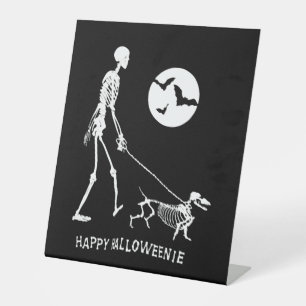Dachshund Halloween Pedestal Sign