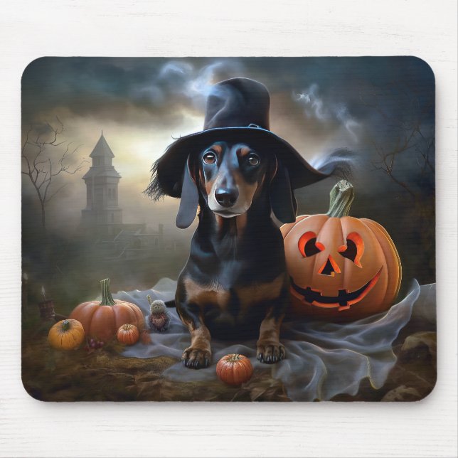Dachshund Halloween Scary Mouse Pad (Front)