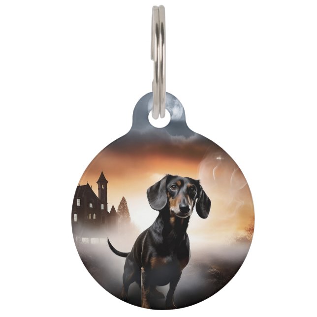 Dachshund Halloween Scary Pet Tag (Front)