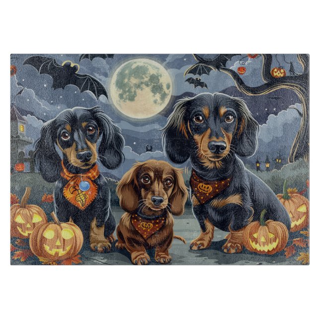 Dachshund Halloween Spooky  Cutting Board (Front)