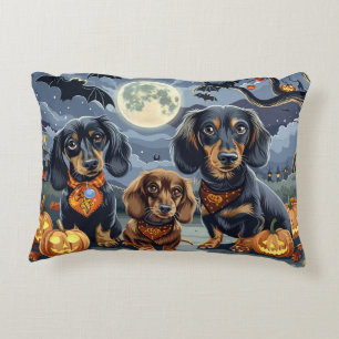 Dachshund Halloween Spooky  Decorative Cushion