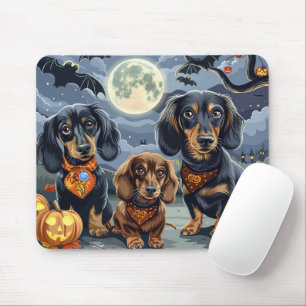 Dachshund Halloween Spooky Mouse Pad