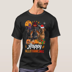 Dachshund Halloween Thanksgiving Christmas Halloth T-Shirt