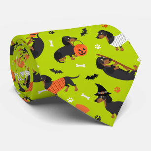 Dachshund Halloween Tie
