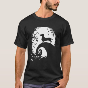 Dachshund Halloween Under The Moonlight Spooky Dog T-Shirt