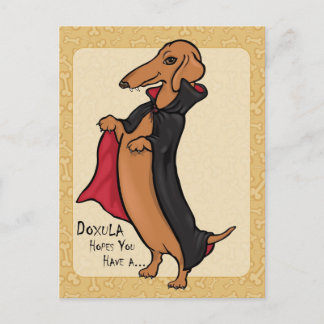 Dachshund Halloween Vampire Postcard