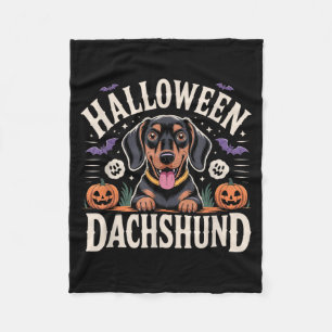 Dachshund Halloween Weenie Wiener Sausage Dog Fleece Blanket