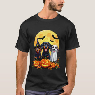 Dachshund Halloween Witch Ghost Costume Funny Wien T-Shirt