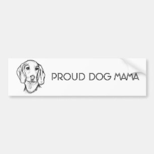 dachshund hand drawn sketch black white puppy dog  bumper sticker