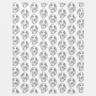 dachshund hand drawn sketch black white puppy dog fleece blanket