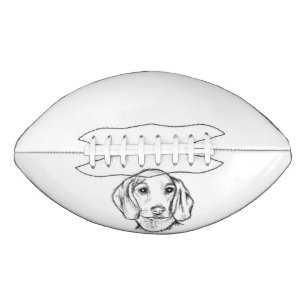 dachshund hand drawn sketch black white puppy dog  football