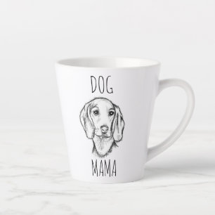 dachshund hand drawn sketch black white puppy dog  latte mug