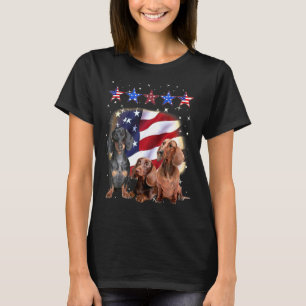 Dachshund Happy American Independence Day July 4th T-Shirt