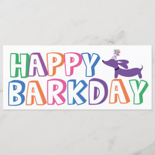 Dachshund Happy Birthday Card Long
