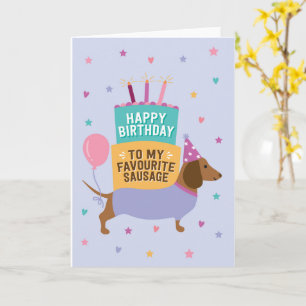 Dachshund Happy Birthday Cute Card