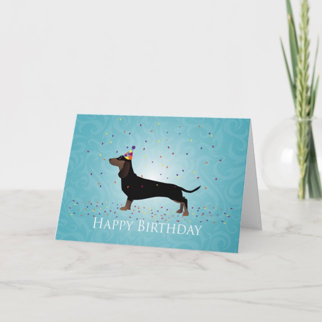 Dachshund Happy Birthday Design Card (Front)