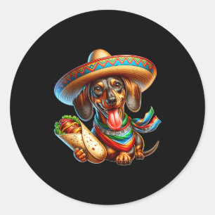 Dachshund happy cinco de mayo dachshund classic round sticker