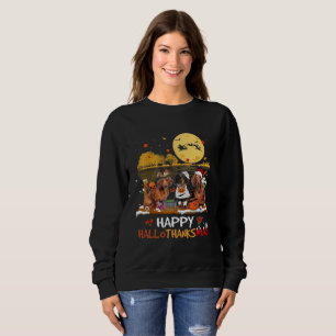Dachshund Happy Hallothanksmas Halloween Thanksgiv Sweatshirt