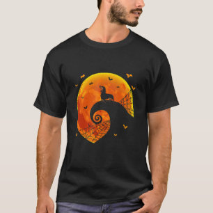 Dachshund Happy Halloween Spooky Moon Wave Bat Spi T-Shirt