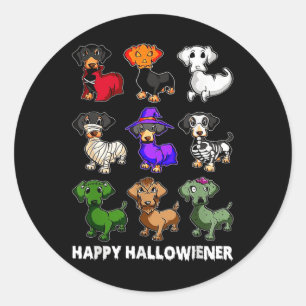 Dachshund Happy Halloweiner Fun Halloween Dogs Lov Classic Round Sticker