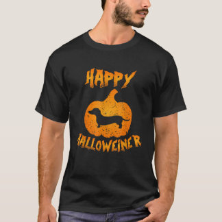 Dachshund Happy Halloweiner Funny Halloween Pumpki T-Shirt