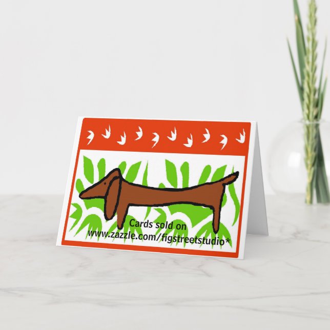 Dachshund Happy Holiday, edit text, Holiday Card (Front)