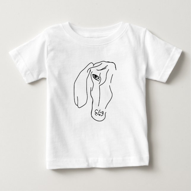 Dachshund Head, Art Drawing  Baby T-Shirt (Front)