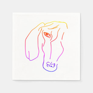 Dachshund Head, Art Drawing  Paper Napkins