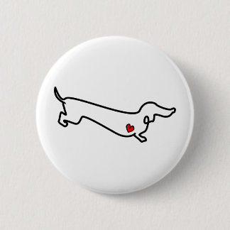 Dachshund Heart 6 Cm Round Badge