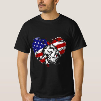 Dachshund Heart American Flag 4th Of July Dog Love T-Shirt