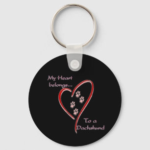 Dachshund Heart Belongs Key Ring