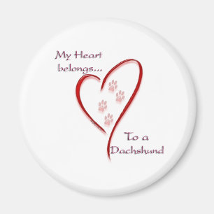 Dachshund Heart Belongs Magnet
