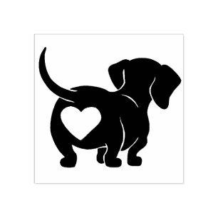 Dachshund Heart Bottom Wood Art Stamp