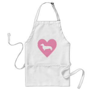 Dachshund Heart Classic Pink Standard Apron